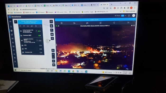 DroneSense software used during the fire